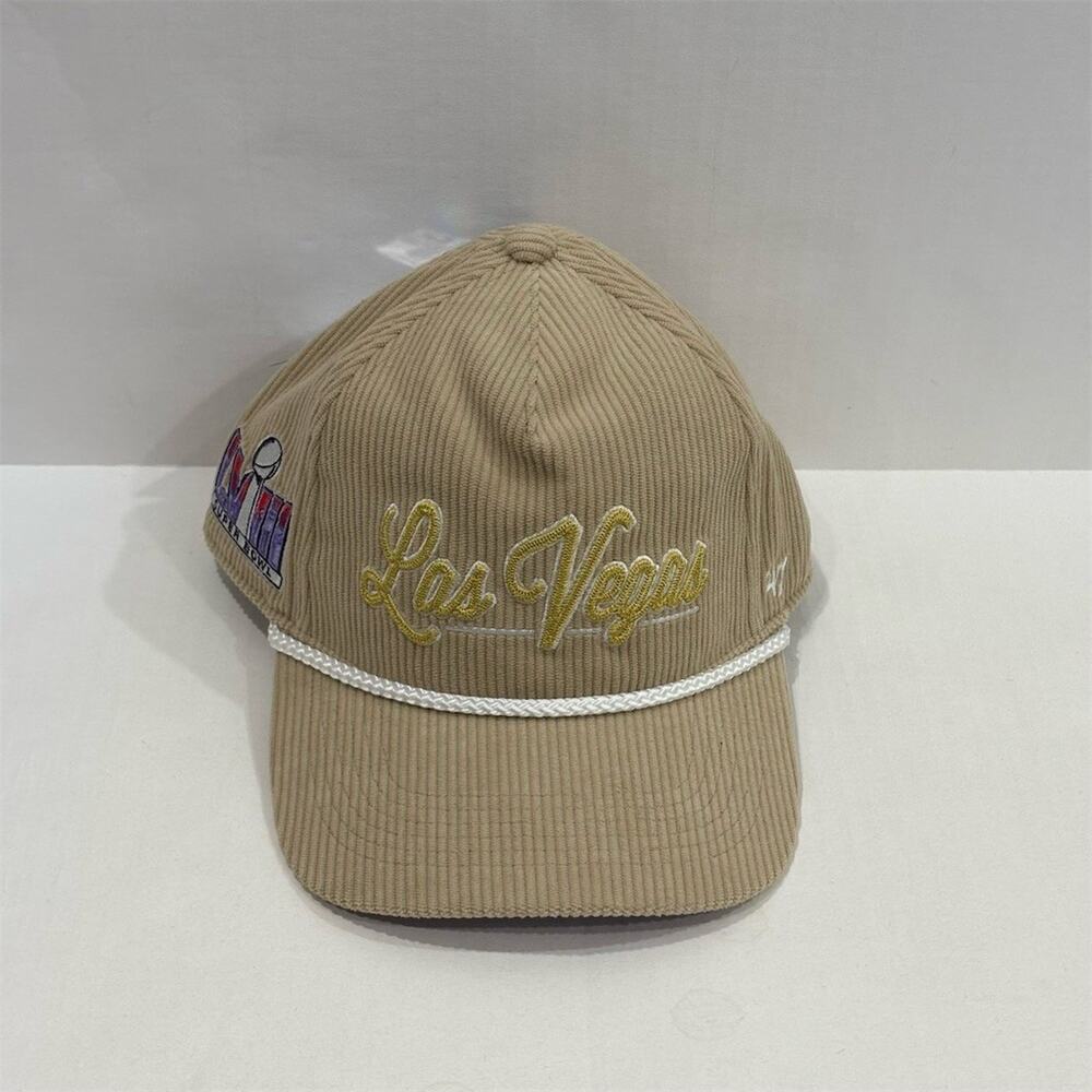 47 Brand Super Bowl LVIII Las Vegas Snapback Hat Beige One Size